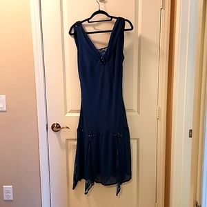 Unique Vintage Turquoise Flapper Dress